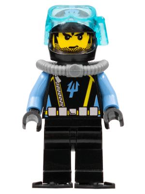 LEGO Aquaraider Diver 8 with Black Flippers (aqu023) LEGO Minifigure