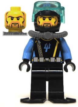 LEGO Aquaraider Diver 6 with Black Flippers (aqu025) minifigure