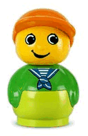 LEGO Primo Figure Boy with Lime Base Green Top Orange Hat (baby023) minifigure