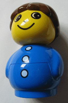 LEGO Primo Figure Boy with Blue Base Blue Top with Three Buttons Brown Hair (baby024) LEGO Minifigure