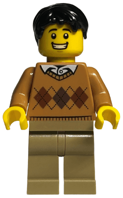 LEGO Father Medium Nougat Argyle Sweater (bdp054) Icons Minifigure