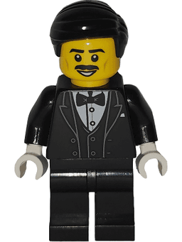 Art Factory Waiter - Male, Black Tuxedo, Black Legs, Black Short Hair with Left Part