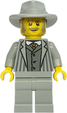 Gold Mine Gentleman - Light Bluish Gray Jacket with Pinstripes, Legs and Fedora