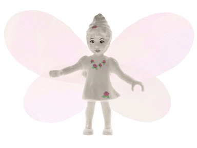 Belville Fairy (Millimy) - White with Flowers Pattern, Wings, Bow