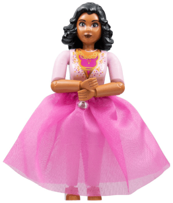 Belville Female, Adult Woman (Safran) - Pink Pants, Pink Top with Dark Pink Inset Pattern, Black Hair, Skirt