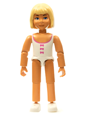 Belville Female - White Swimsuit with Dark Pink Bows Pattern, Light Yellow Hair (75296)