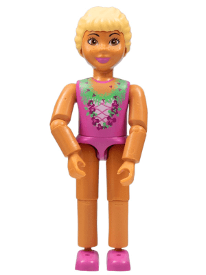 Belville Female, Child Girl (Princess Vanilla) - Dark Pink Top with Flowers Pattern, Very Light Orange Hair, Dark Pink Shoes (4185597)