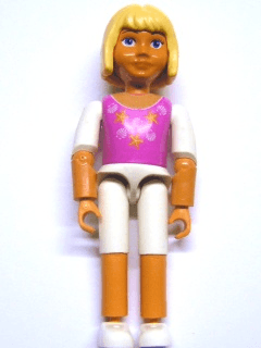 Belville Female, Child Girl - White Shorts, Dark Pink Top with Starfish / Sea Stars and Seashells Pattern, Very Light Orange Hair, White Shoes (4118914)
