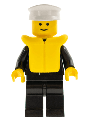 LEGO Boat Admiral with Gold Anchor Pattern Life Jacket (boat004) Town / City Minifigure
