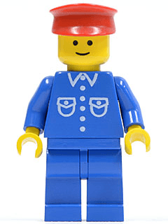 Shirt with 6 Buttons - Blue, Blue Legs, Red Hat