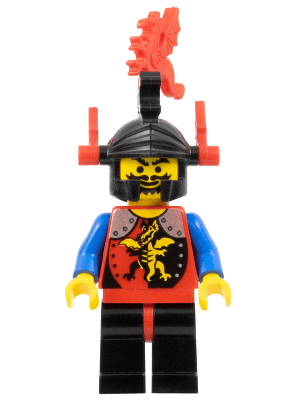 Dragon Knights - Knight 2, Black Legs with Red Hips, Black Dragon Helmet, Red Plumes