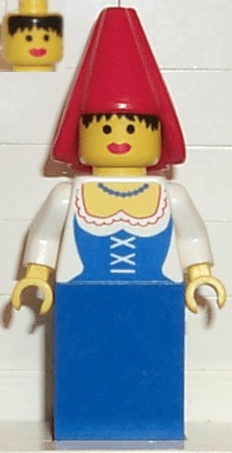 LEGO Maiden Red Cone Hat (cas097) Castle Minifigure