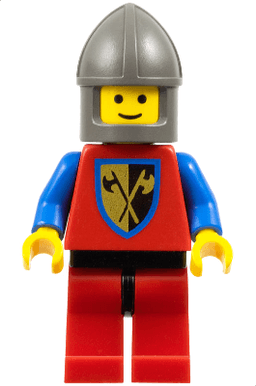 Crusader Axe - Red Legs with Black Hips, Dark Gray Chin-Guard