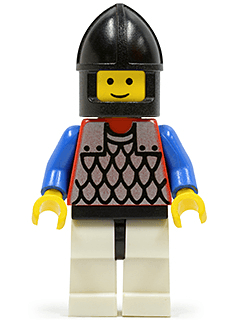 Scale Mail - Red with Blue Arms, White Legs with Black Hips, Black Chin-Guard