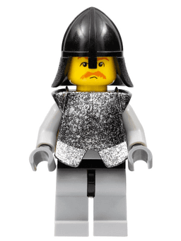 Breastplate - Armor over Light Bluish Gray, Black Neck-Protector, Brown Moustache