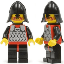 Scale Mail - Red with Black Arms, Black Legs with Red Hips, Black Neck-Protector, Black Plastic Cape