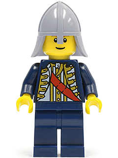 LEGO Red Sash Light Bluish Gray Neck Protector (Undetermined Eyebrows) (cas479) Castle Minifigure