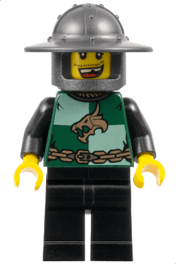 Kingdoms - Dragon Knight Quarters, Helmet with Broad Brim, Missing Tooth (Chess Pawn)
