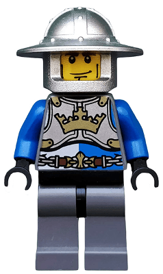 Castle - King's Knight Breastplate with Crown and Chain Belt, Helmet with Broad Brim, Cheek Lines