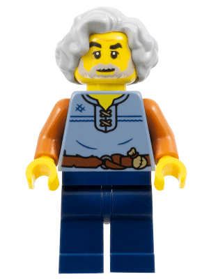 Tapestry Weaver - Sand Blue Vest, Dark Blue Legs, Light Bluish Gray Wavy Hair