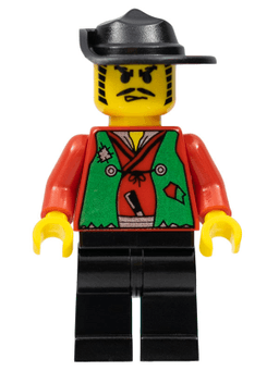 LEGO Male Actor Red Shirt Black Wide Brim Hat (cc4065) minifigure