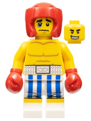 LEGO Boxer Black Eye Blue and White Striped Trunks (col304) Collectible Minifigures Minifigure