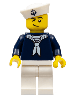 LEGO Sailor Dark Blue Shirt and Anchor on Cap (col307) Collectible Minifigures Minifigure