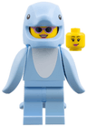 Dolphin Costume Fan, Series 28 (Minifigure Only without Stand and Accessories)