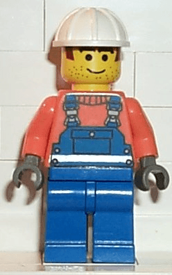 Overalls with Safety Stripe Blue, White Construction Helmet