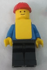 LEGO Plain Blue Torso with Blue Arms Red Construction Helmet Yellow Vest (con015) minifigure