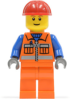 LEGO Construction Worker (cty0014) Town / City Minifigure
