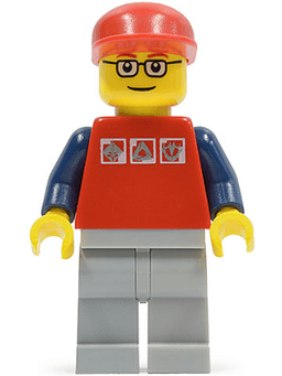 LEGO Red Shirt with 3 Silver Logos Glasses (cty0060) minifigure