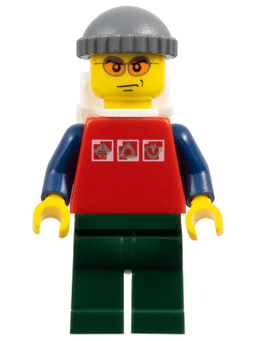 LEGO Red Shirt with 3 Silver Logos Orange Glasses (cty0066) minifigure