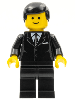 LEGO Suit Black Black Male Hair Standard Grin (cty0107) minifigure