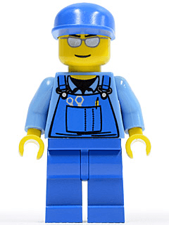 LEGO Overalls with Tools in Pocket Blue Blue Cap Silver Sunglasses (cty0114) minifigure