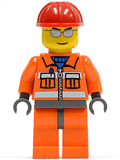LEGO Construction Worker (cty0125) Town / City Minifigure