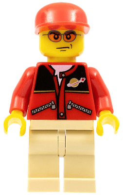 LEGO Red Jacket with Zipper Pockets and Classic Space Logo Red Cap (cty0129) Town / City Minifigure