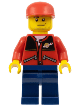 LEGO Red Jacket with Zipper Pockets and Classic Space Logo Red Cap (cty0142) minifigure