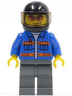 LEGO Blue Jacket with Pockets and Orange Stripes Orange Sunglasses (cty0151) minifigure