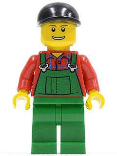 LEGO Overalls Farmer Green Black Short Bill Cap (cty0176) minifigure