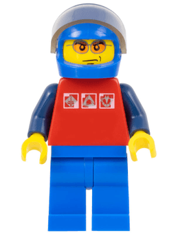 LEGO Red Shirt with 3 Silver Logos Orange Sunglasses (cty0196) minifigure