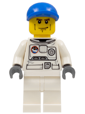 LEGO Spacesuit Blue Short Bill Cap Brown Eyebrows (cty0221) Town / City Minifigure