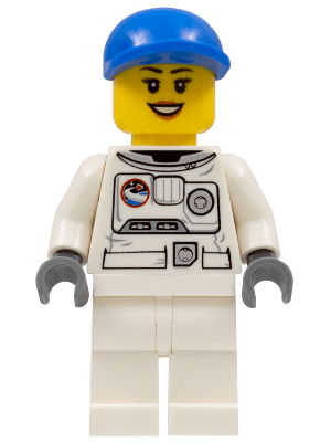 LEGO Spacesuit Blue Short Bill Cap Eyelashes Black Eyebrows (cty0225a) Town / City Minifigure