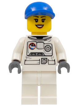 LEGO Spacesuit Blue Short Bill Cap Eyelashes Black Eyebrows (cty0225a) minifigure