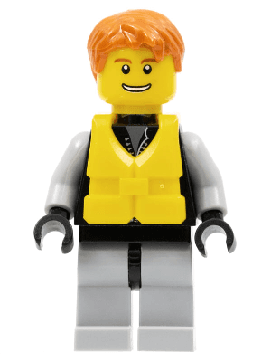 LEGO Jet Skier Male Life Jacket Center Buckle (cty0250a) Town / City Minifigure