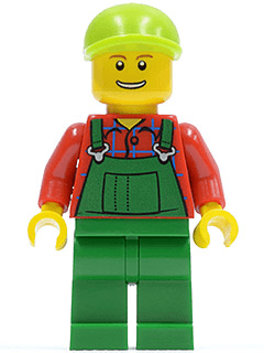 LEGO Overalls Farmer Green Lime Short Bill Cap (cty0296) minifigure