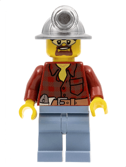 LEGO Flannel Shirt with Pocket and Belt Mining Helmet Safety Goggles (cty0309) minifigure
