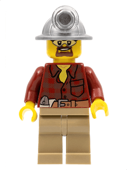 LEGO Flannel Shirt with Pocket and Belt Mining Helmet Safety Goggles (cty0334) minifigure
