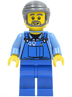 LEGO Overalls with Tools in Pocket Dark Bluish Gray Smooth Hair (cty0430) minifigure