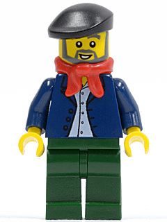 LEGO Dark Blue Jacket Light Blue Shirt Red Bandana Black Beret (cty0441) minifigure